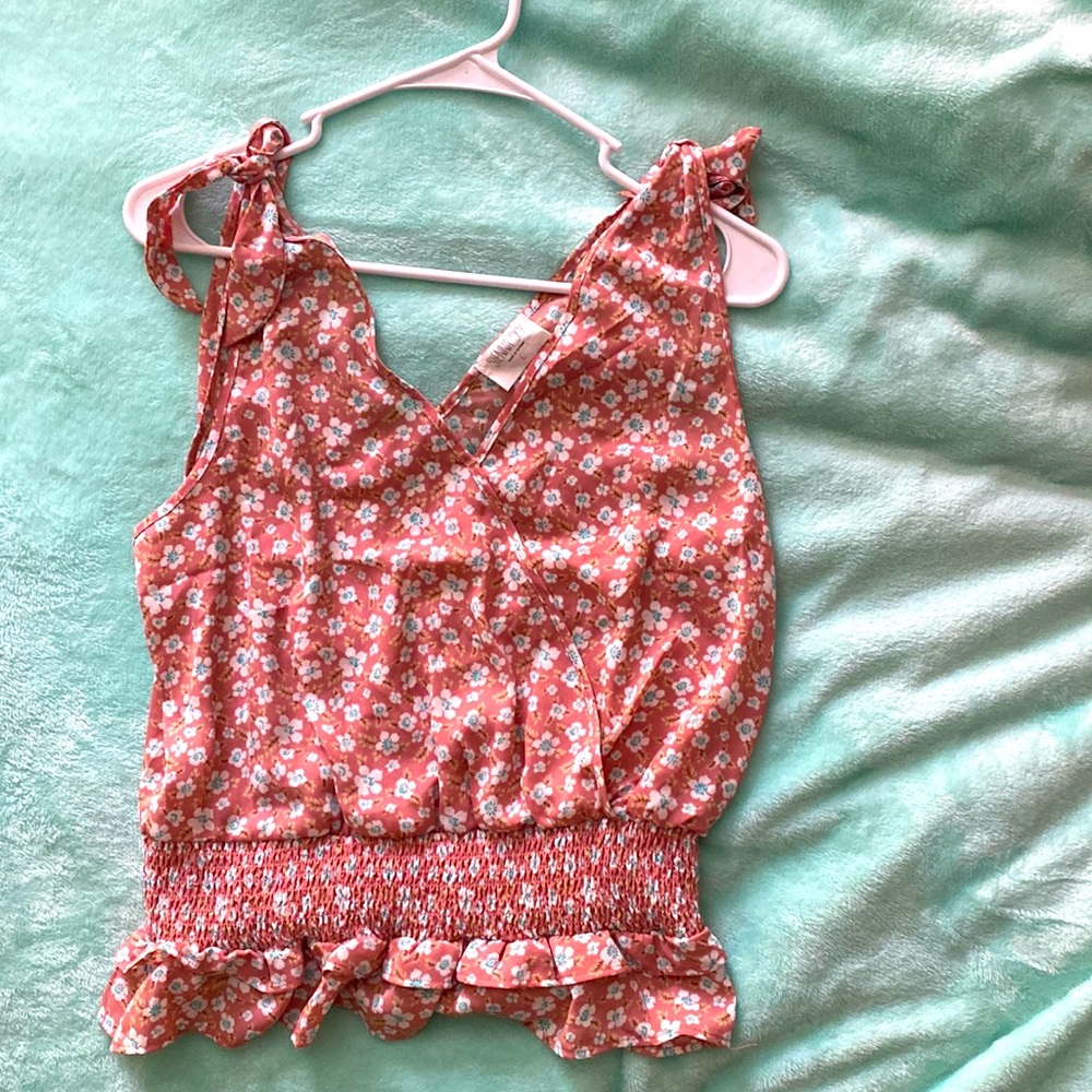 Pink cropped top
